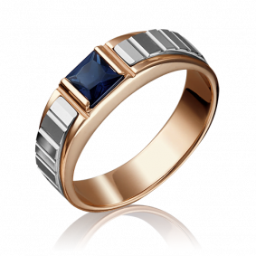Кольцо из комбинированного золота Platina 01-5216-00-102-1111-30 с сапфиром 01-5216-00-102-1111-30 фото