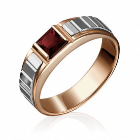 Кольцо из комбинированного золота Platina 01-5216-00-204-1111-57 с гранатом 01-5216-00-204-1111-57 фото