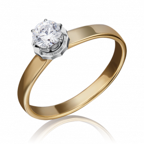 Кольцо из комбинированного золота Platina 01-5234-00-501-1121-38 с фианитом 01-5234-00-501-1121-38 фото