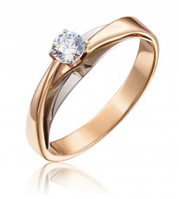 Кольцо из комбинированного золота Platina 01-5241-00-501-1111-38 с фианитом 01-5241-00-501-1111-38 фото