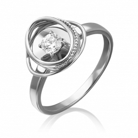 Кольцо из белого золота Platina 01-5242-00-101-1120-30 с бриллиантом 01-5242-00-101-1120-30 фото