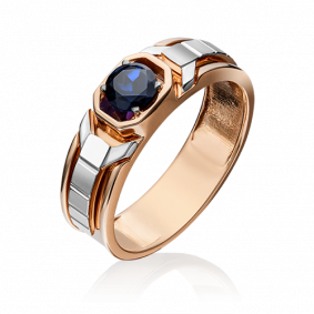 Кольцо из комбинированного золота Platina 01-5255-00-102-1111-30 с сапфиром 01-5255-00-102-1111-30 фото