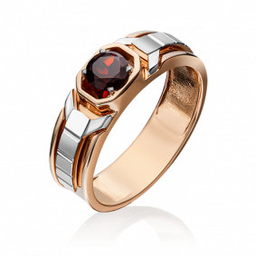 Кольцо из комбинированного золота Platina 01-5255-00-204-1111-57 с гранатом 01-5255-00-204-1111-57 фото