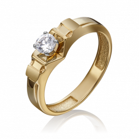 Кольцо из комбинированного золота Platina 01-5259-00-501-1121-38 с фианитом 01-5259-00-501-1121-38 фото
