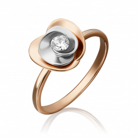 Кольцо из комбинированного золота Platina 01-5263-00-501-1111-38 с фианитом 01-5263-00-501-1111-38 фото