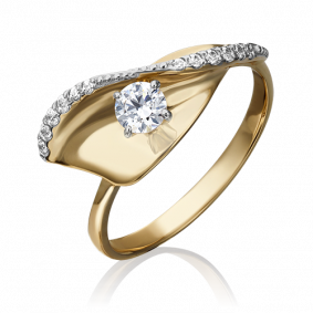 Кольцо из комбинированного золота Platina 01-5274-00-501-1121-38 с фианитом 01-5274-00-501-1121-38 фото