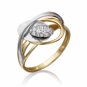 Кольцо из комбинированного золота Platina 01-5278-00-401-1121-24 с фианитом 01-5278-00-401-1121-24 фото