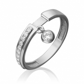 Кольцо из белого золота Platina 01-5285-00-401-1120-48 с фианитом 01-5285-00-401-1120-48 фото