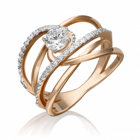 Золотое кольцо Platina 01-5286-00-501-1110-38 с фианитом 01-5286-00-501-1110-38 фото