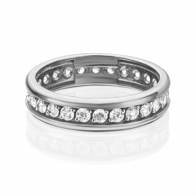 Обручальное кольцо из белого золота Platina с фианитом 01-5308-00-501-1120-38 01-5308-00-501-1120-38 фото