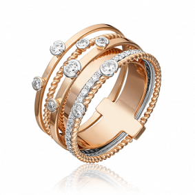 Кольцо из комбинированного золота Platina 01-5314-00-501-1111-67 с фианитом 01-5314-00-501-1111-67 фото