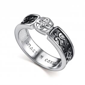 Кольцо из черненого серебра АЛЬКОР 01-5315/000Б-17 с бриллиантом 01-5315/000Б-17 фото