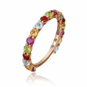 Золотое кольцо Platina 01-5317-00-721-1110-57 с топазом, хризолитом, цитрином и гранатом 01-5317-00-721-1110-57 фото