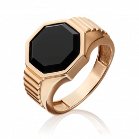 Золотое кольцо Platina 01-5322-00-281-1110-46 с ониксом 01-5322-00-281-1110-46 фото