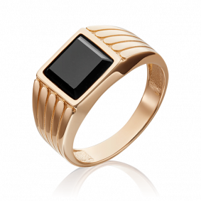 Золотое кольцо Platina 01-5323-00-281-1110-46 с ониксом 01-5323-00-281-1110-46 фото