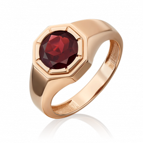 Золотое кольцо Platina 01-5324-00-204-1110-46 с гранатом 01-5324-00-204-1110-46 фото