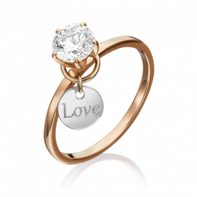 Кольцо из комбинированного золота Platina 01-5326-00-501-1111-38 с фианитом 01-5326-00-501-1111-38 фото