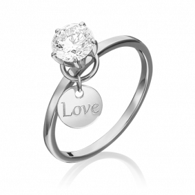 Кольцо из белого золота Platina 01-5326-00-501-1120-38 с фианитом 01-5326-00-501-1120-38 фото