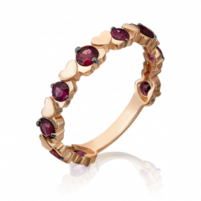 Золотое кольцо Platina 01-5329-00-204-1110-57 с гранатом 01-5329-00-204-1110-57 фото