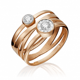 Кольцо из комбинированного золота Platina 01-5338-00-501-1111-38 с фианитом 01-5338-00-501-1111-38 фото