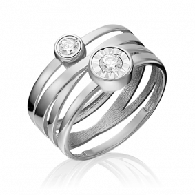 Кольцо из белого золота Platina 01-5338-00-501-1120-38 с фианитом 01-5338-00-501-1120-38 фото