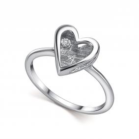 Серебряное кольцо АЛЬКОР 01-5340/000Б-00 с бриллиантом 01-5340/000Б-00 фото