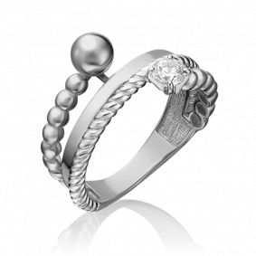 Кольцо из белого золота Platina 01-5345-00-501-1120-38 с фианитом 01-5345-00-501-1120-38 фото