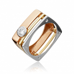 Кольцо из комбинированного золота Platina 01-5346-00-501-1140-38 с фианитом 01-5346-00-501-1140-38 фото
