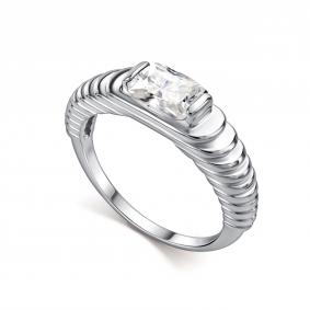 Серебряное кольцо АЛЬКОР 01-5353/00ГХ-00 с горным хрусталём 01-5353/00ГХ-00 фото