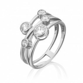 Серебряное кольцо Platina 01-5354-00-401-0200-69 с фианитом 01-5354-00-401-0200-69 фото