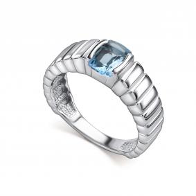 Серебряное кольцо АЛЬКОР 01-5354/00ТБ-00 с топазом 01-5354/00ТБ-00 фото