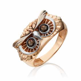 Золотое кольцо Platina 01-5355-00-202-1110-57 с кварцем и эмалью 01-5355-00-202-1110-57 фото