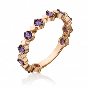 Золотое кольцо Platina 01-5365-00-203-1110-57 с аметистом 01-5365-00-203-1110-57 фото