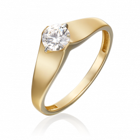 Кольцо из лимонного золота Platina 01-5369-00-501-1130-38 с фианитом 01-5369-00-501-1130-38 фото