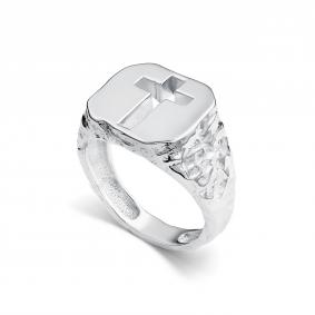 Кольцо-крест из серебра АЛЬКОР 01-5393/0000-00 01-5393/0000-00 фото