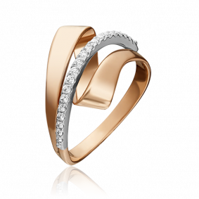 Кольцо из комбинированного золота Platina 01-5394-00-401-1111-24 с фианитом 01-5394-00-401-1111-24 фото