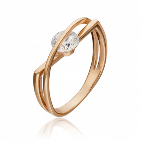 Золотое кольцо Platina 01-5395-00-401-1110 с фианитом 01-5395-00-401-1110 фото