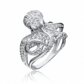 Кольцо из белого золота Platina 01-5396-00-715-1120-57 с топазом и кварцем 01-5396-00-715-1120-57 фото