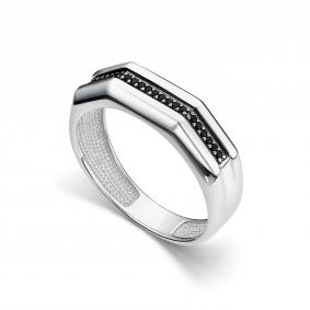 Кольцо из черненого серебра АЛЬКОР 01-5396/0КЦ1-17 с фианитом 01-5396/0КЦ1-17 фото