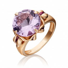 Золотое кольцо Platina 01-5407-00-203-1110-46 с аметистом и эмалью 01-5407-00-203-1110-46 фото