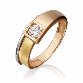 Кольцо из комбинированного золота Platina 01-5408-00-401-1140 с фианитом 01-5408-00-401-1140 фото