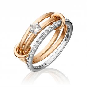 Кольцо из комбинированного золота Platina 01-5411-00-401-1111-24 с фианитом 01-5411-00-401-1111-24 фото
