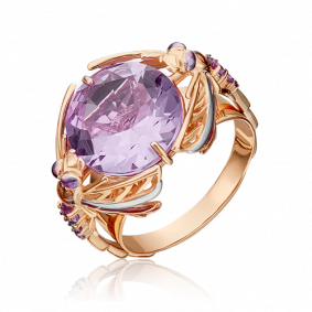 Золотое кольцо Platina 01-5412-00-203-1110-46 с аметистом и эмалью 01-5412-00-203-1110-46 фото
