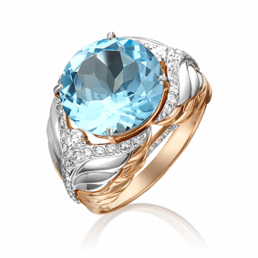 Кольцо из комбинированного золота Platina 01-5415-00-201-1111-46 с топазом 01-5415-00-201-1111-46 фото