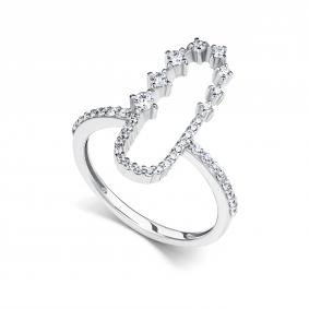 Серебряное кольцо АЛЬКОР 01-5424/00КЦ-00 с фианитом 01-5424/00КЦ-00 фото
