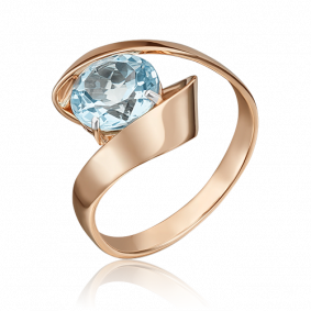 Золотое кольцо Platina 01-5430-00-201-1110-46 с топазом 01-5430-00-201-1110-46 фото