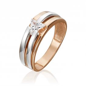 Кольцо из комбинированного золота Platina 01-5437-00-401-1111 с фианитом 01-5437-00-401-1111 фото