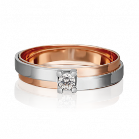 Кольцо из комбинированного золота Platina 01-5443-00-401-1111-03 с фианитом 01-5443-00-401-1111-03 фото