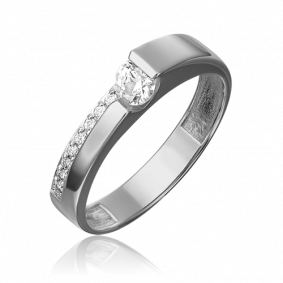 Кольцо из белого золота Platina 01-5450-00-501-1120-38 с фианитом 01-5450-00-501-1120-38 фото