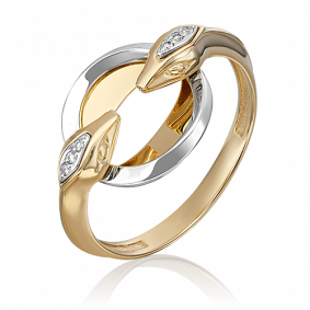 Кольцо из комбинированного золота Platina 01-5500-00-101-1121 с бриллиантом 01-5500-00-101-1121 фото